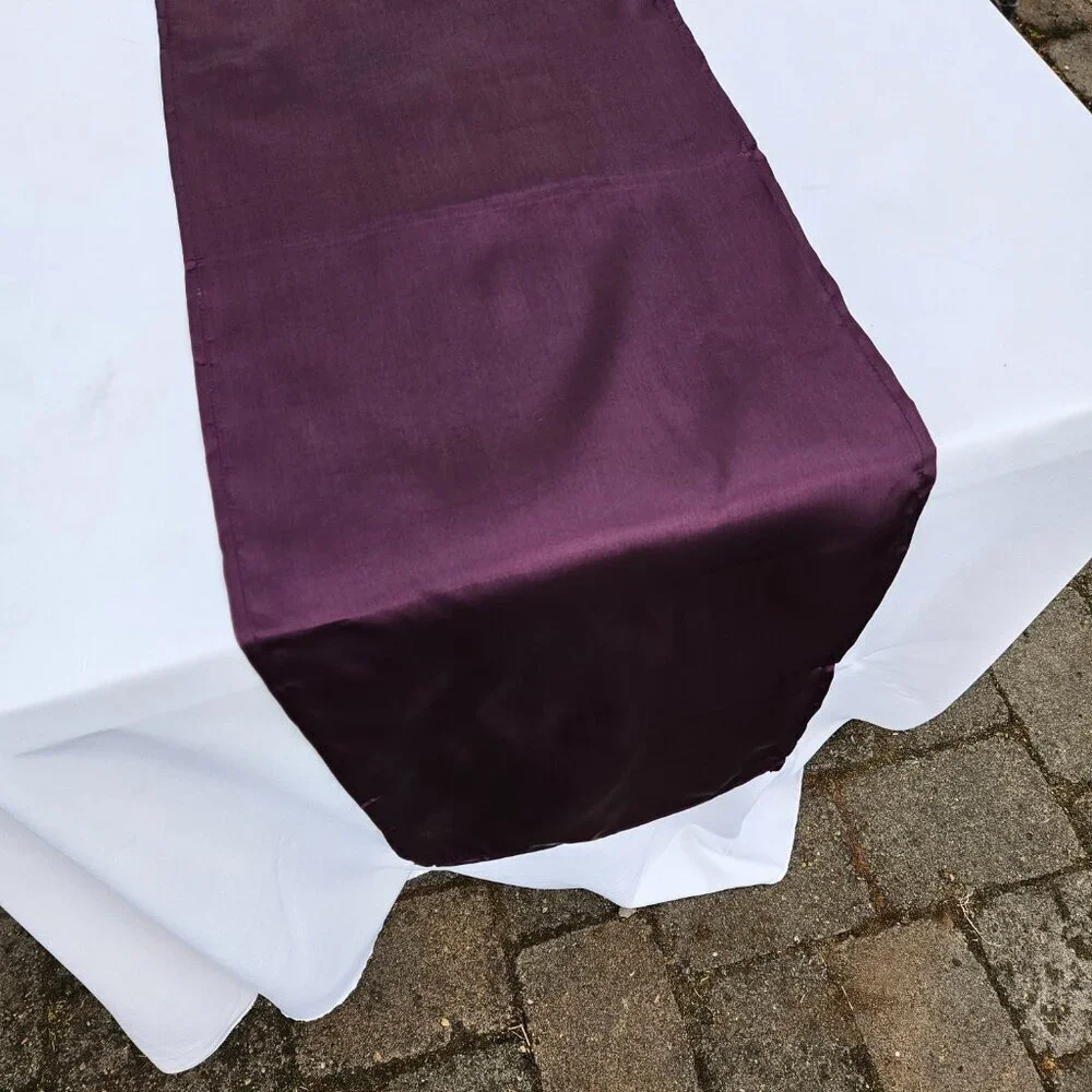 Satin Table Runners 15 Eggplant Purple 14